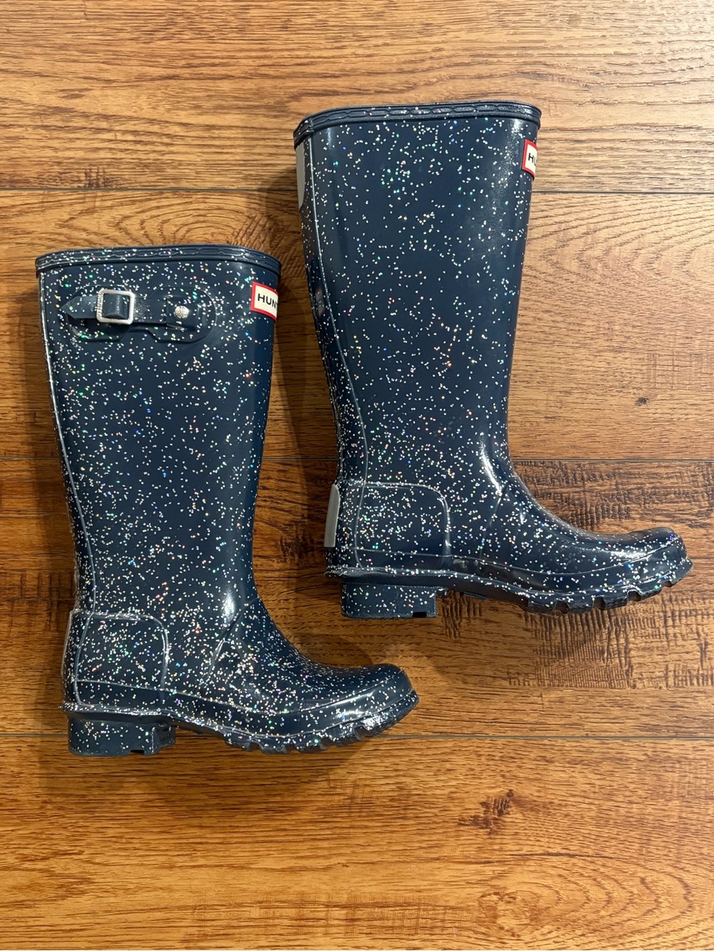 Hunter Original Kids Giant Glitter Rain Boots Navy UK13 US 1B/2G EU32
